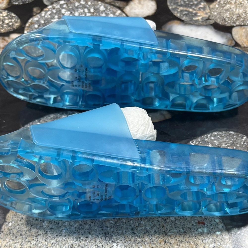 Coach Translucent Blue Slides - Picture 3 of 4